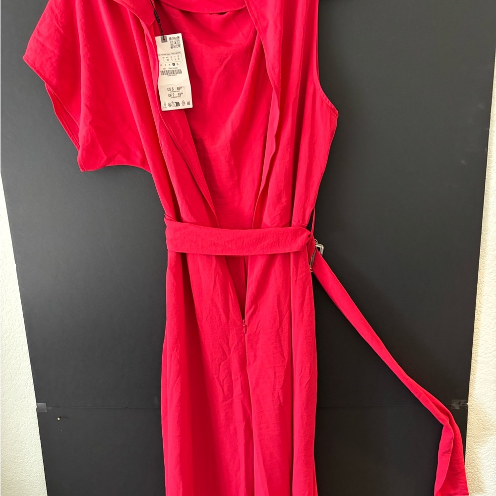 Zara Vibrant Red Asymmetrical Dress